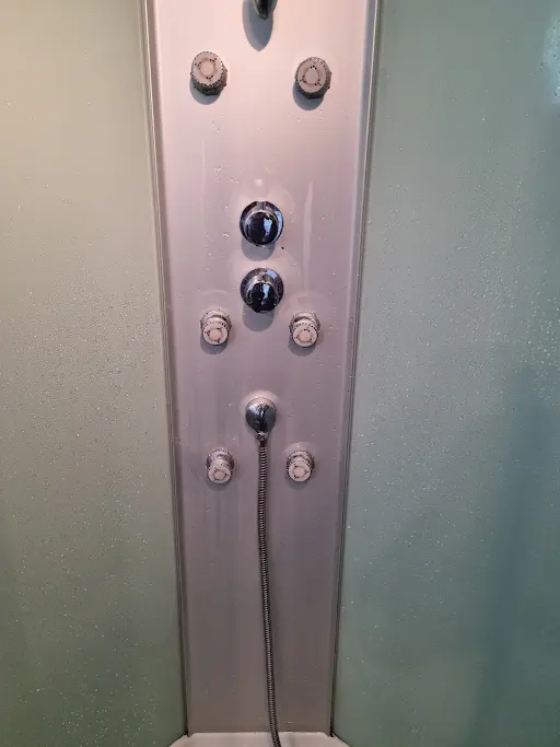 Shower tower panel repair and testing
